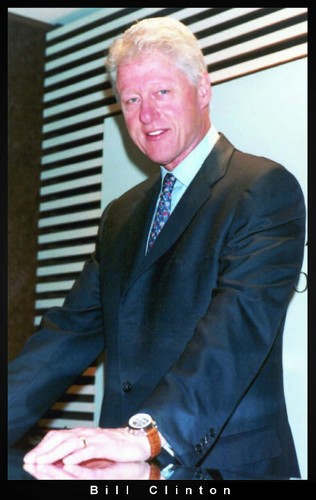 Bill Clinton wearing a Quinting watch