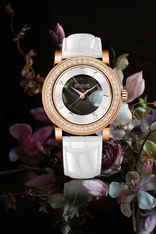 Cyclone transparent watch with a circle of diamonds